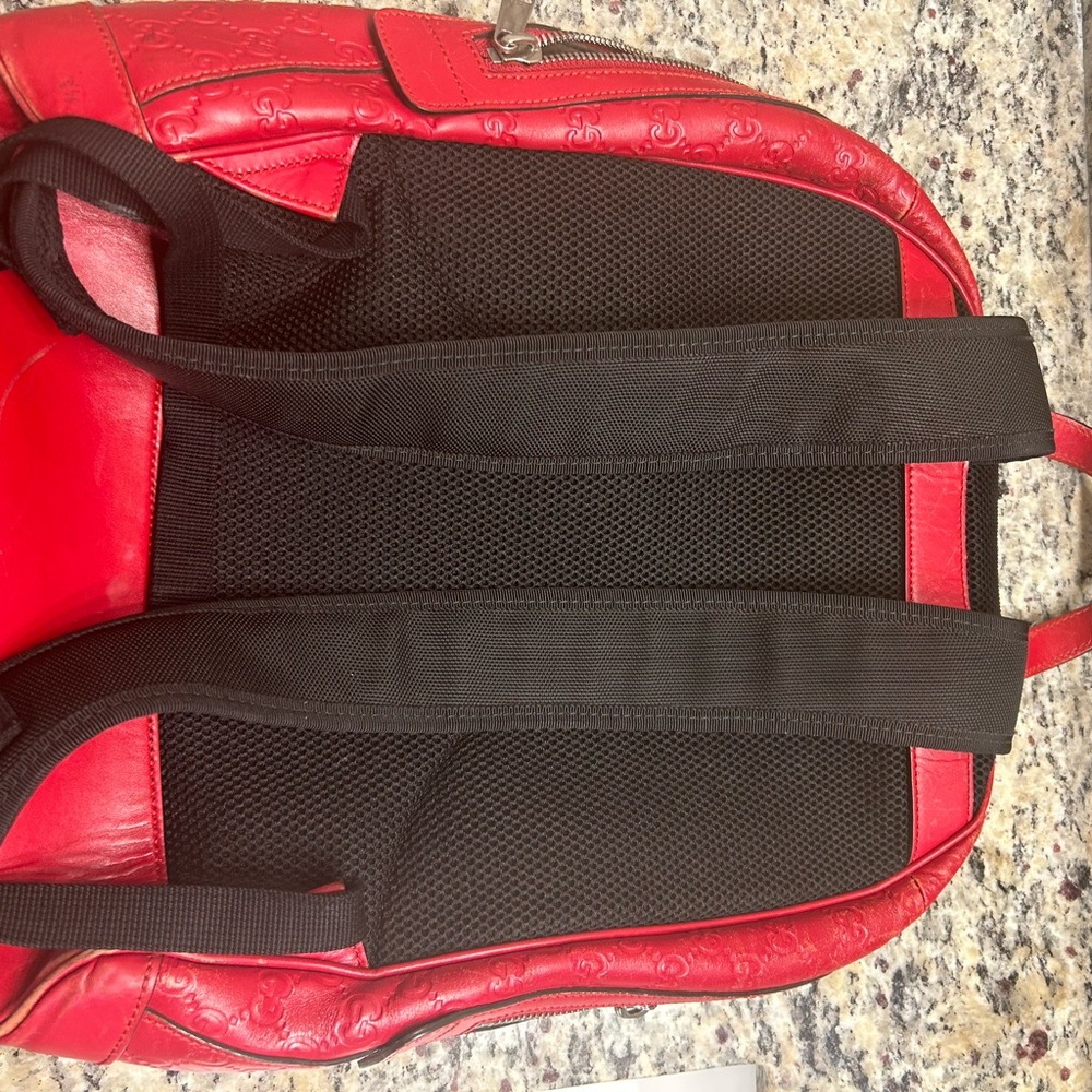 Gucci Red Leather Backpack - Picture 3 of 4